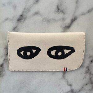 Clare V. Sunglass Sleeve  - Pre-loved - Cream with Black eyes